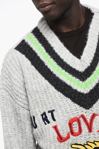 Oversized Sweater with v-Neck