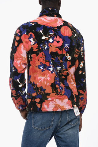 Patterned Fleece Sweatshirt with Zip Closure