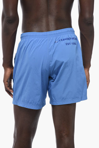 Nylon Swim Shorts with Printed Logo