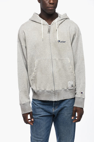 MAISON Cotton Hoodie with Zip Closure