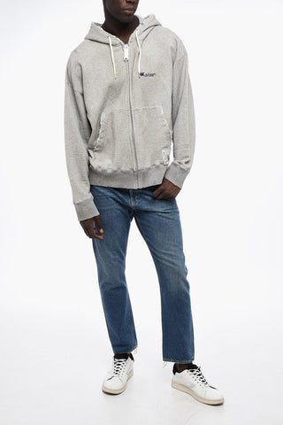 MAISON Cotton Hoodie with Zip Closure