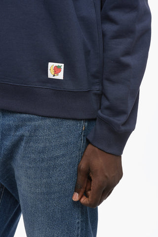 Solid Color Brushed Cotton Crew-neck Sweatshirt