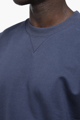 Solid Color Brushed Cotton Crew-neck Sweatshirt