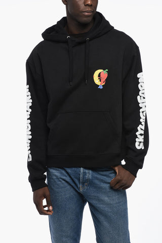 Felpa Hoodie in Cotone con Tasca a Toppa