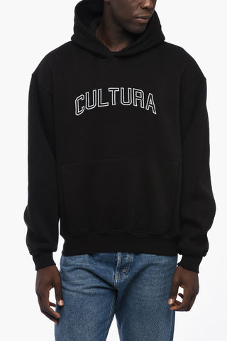 Fleeced- Cotton Hoodie with Embroidery