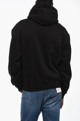 Fleeced- Cotton Hoodie with Embroidery