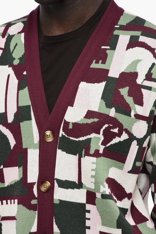 Cardigan in Cotone e Lana Merino con Scollo a V