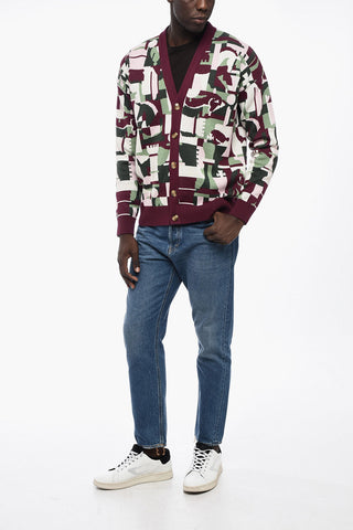 Cardigan in Cotone e Lana Merino con Scollo a V