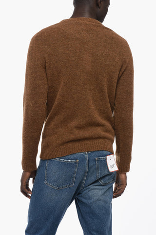 Solid Color RENZO Crew-neck Sweater