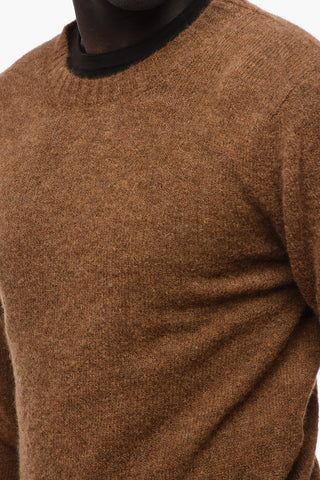 Solid Color RENZO Crew-neck Sweater