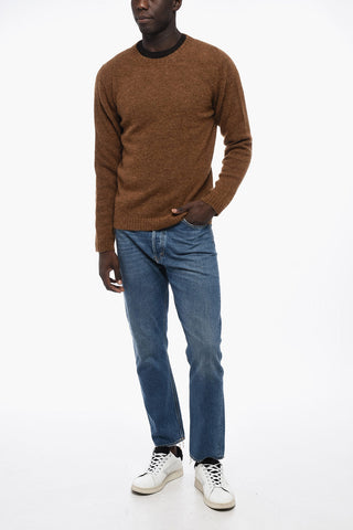 Solid Color RENZO Crew-neck Sweater