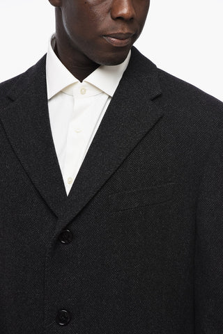 Wool Single Breasted Lined Coat