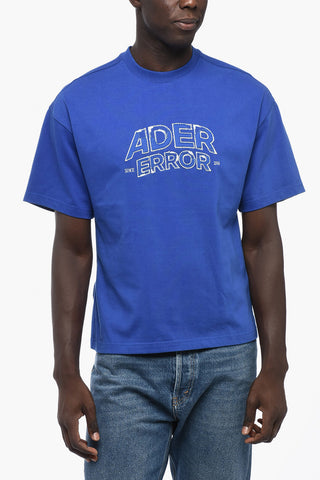 Solid Color Crew-neck T-Shirt with Embroidered Logo
