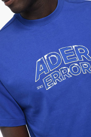 Solid Color Crew-neck T-Shirt with Embroidered Logo