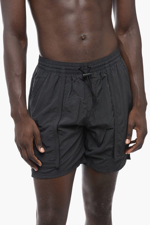 Costume da Bagno Boxer in Tinta Unita a 3 Tasche