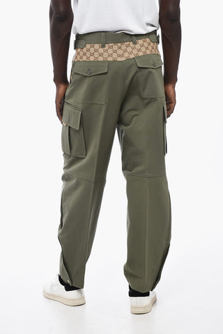 Cotton Ripstop Cargo Pants with Monogram Fabric Inserts