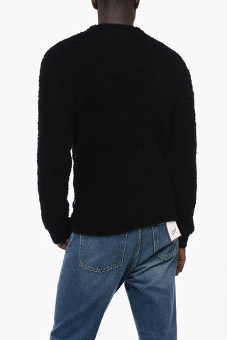 Bouclè Crew-neck Sweater with Contrasting Detail