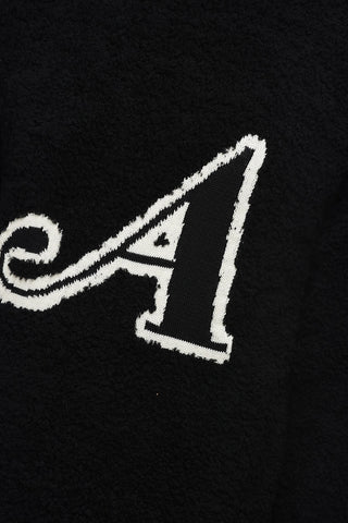 Bouclè Crew-neck Sweater with Contrasting Detail