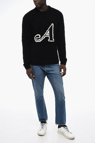 Bouclè Crew-neck Sweater with Contrasting Detail