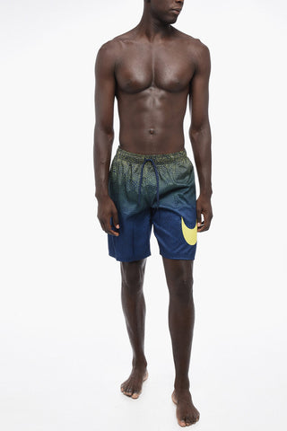 Boxer Swim Trunks GRID SWOOSH with Maxi Printed Logo