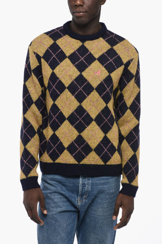 Argyle Motif Crew-neck Sweater
