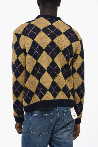 Argyle Motif Crew-neck Sweater