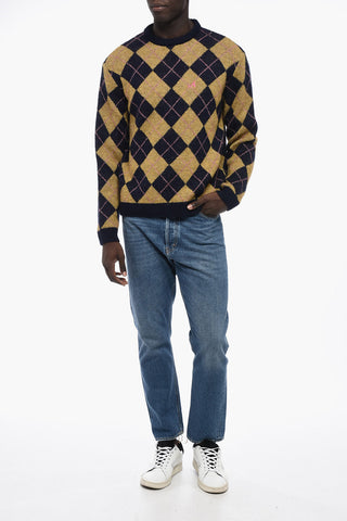 Argyle Motif Crew-neck Sweater