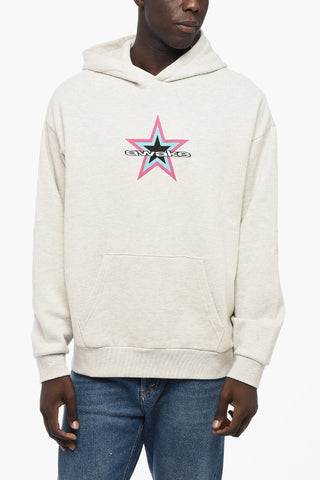 Fleeced Cotton Hoodie with Printed Logo