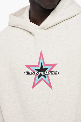 Fleeced Cotton Hoodie with Printed Logo