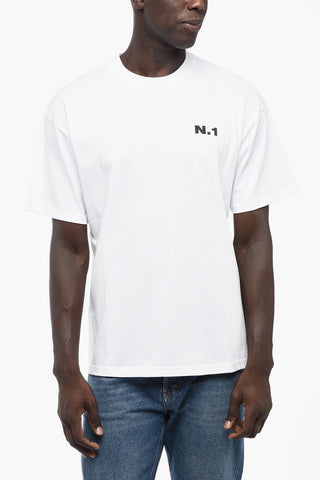 T-shirt Girocollo in Cotone con Stampa Sul Retro 