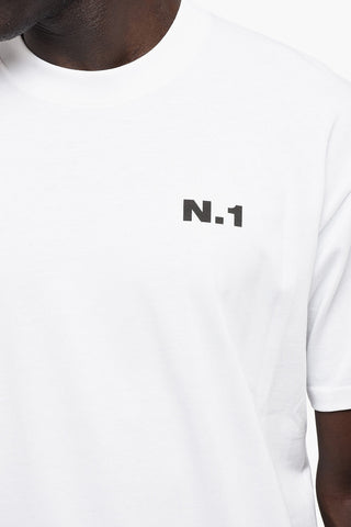 T-shirt Girocollo in Cotone con Stampa Sul Retro 