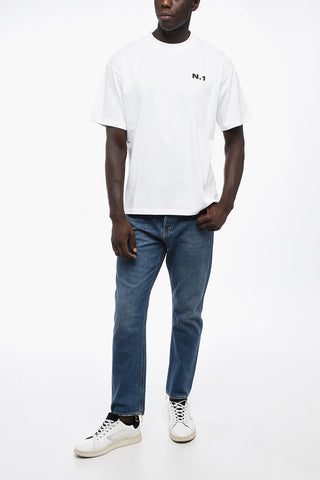 T-shirt Girocollo in Cotone con Stampa Sul Retro 