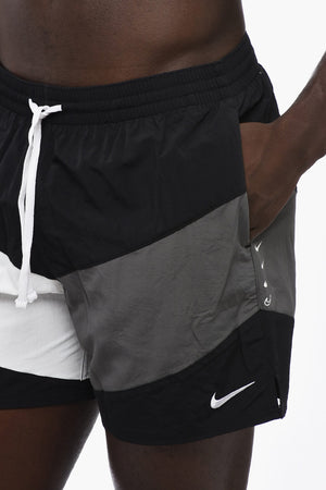 Boxer Swim Trunks Color Block with 2 Pockets