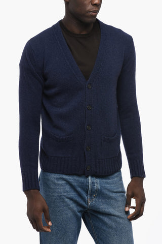 Cardigan in Lana con Tasche a Toppa