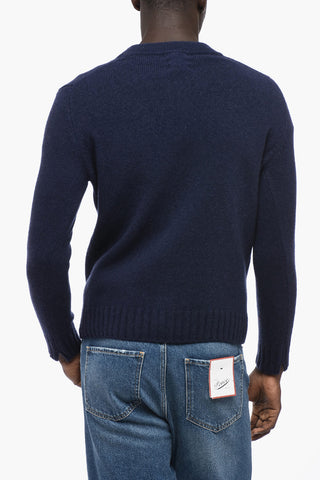 Cardigan in Lana con Tasche a Toppa