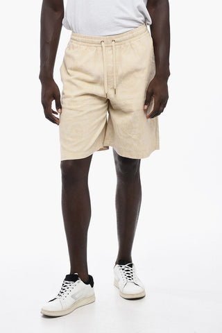 Jacquard Cotton Shorts with Elastic Waistband