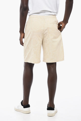 Jacquard Cotton Shorts with Elastic Waistband