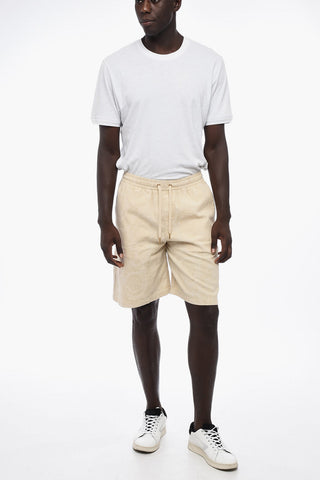 Jacquard Cotton Shorts with Elastic Waistband