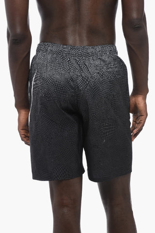 Boxer Swim Trunks GRID SWOOSH with Maxi Printed Logo