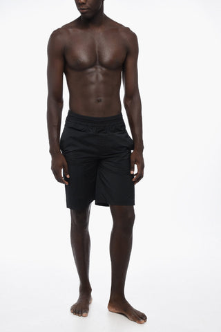 Shorts a Tinta Unita con Elastico in Vita