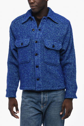 Overshirt in Misto Lana con Doppio Taschino