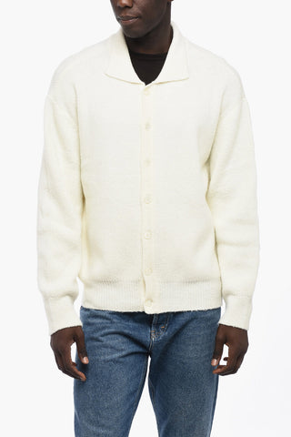 Wool Blend Ribbed Cardigan