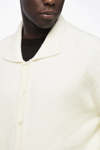 Wool Blend Ribbed Cardigan