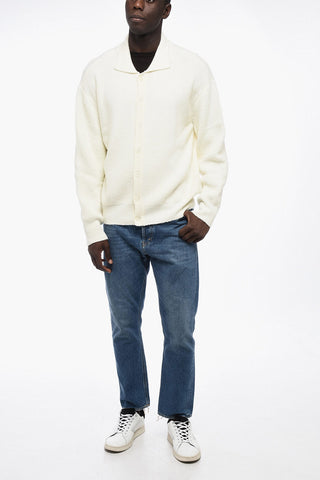 Wool Blend Ribbed Cardigan