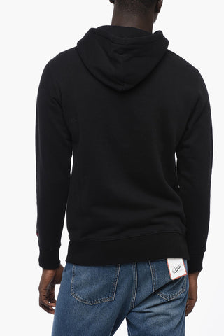 Solid Color Hoodie with Contrast Embroidery