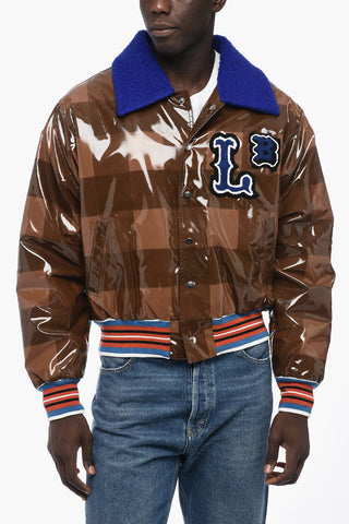 Checked Jacket with Faux Fur