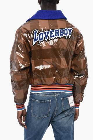 Checked Jacket with Faux Fur