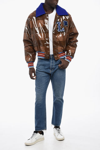 Checked Jacket with Faux Fur