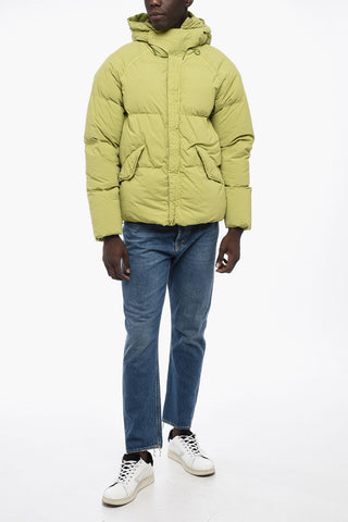 Solid Color Hooded Down Jacket
