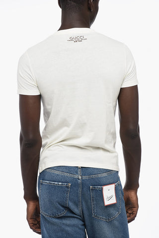 Cotton T-Shirt with Raw-cut V Neck
